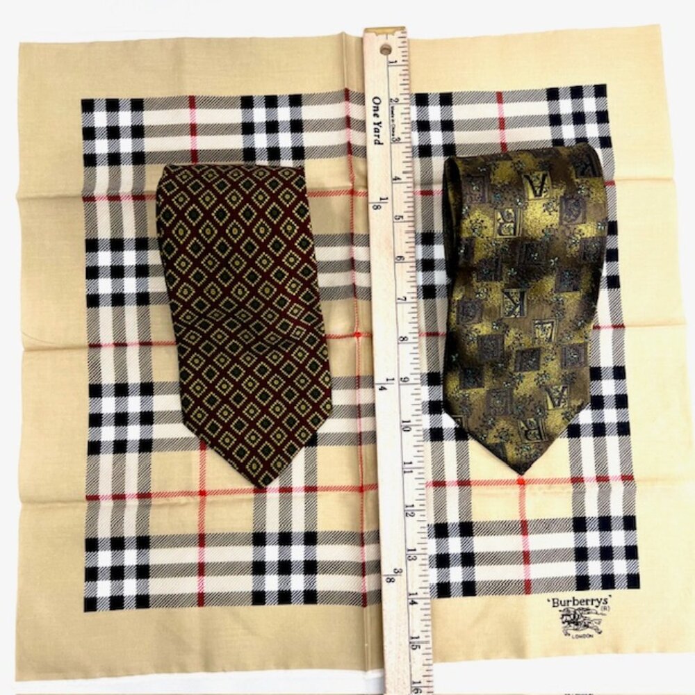 Set: 2 Neckties Burberry Paisley & Karl Linger Paris+1Burberry Handkerchief(53 - Picture 8 of 16